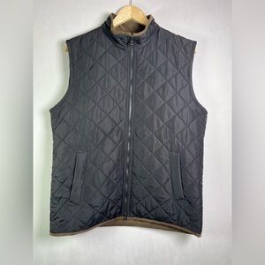 Magaschoni Womens L Quilted Fleece Lined Vest Black Diamond Stitch Insulated